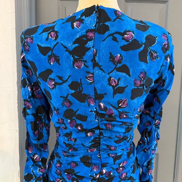 Zara Blue and Purple Long Sleeve Dress. - Picture 5 of 7